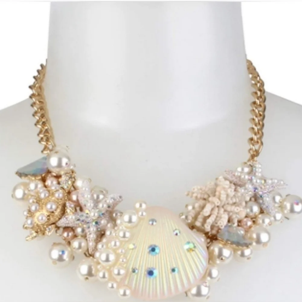 Betsey Johnson Cruise Control Clam Sea Turtle Pearl Earring + Necklace Bracelet